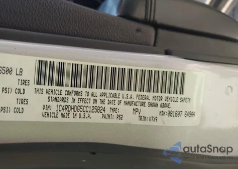 2012 Dodge Durango Crew из США, поврежденный, VIN 1C4RDHDG5CC125824